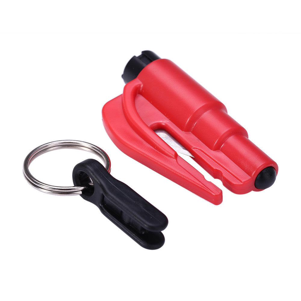3 in 1 Mini Safety Hammer Window Breaker, Seat Belt Cutter & Whistle