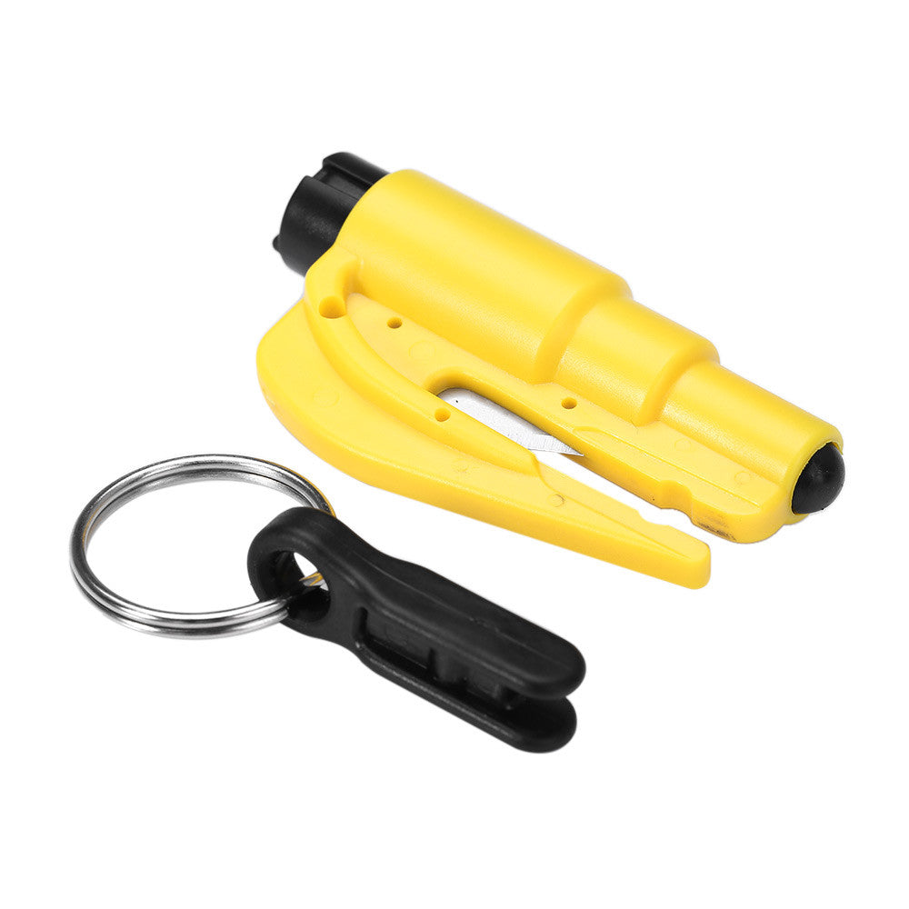 3 in 1 Mini Safety Hammer Window Breaker, Seat Belt Cutter & Whistle