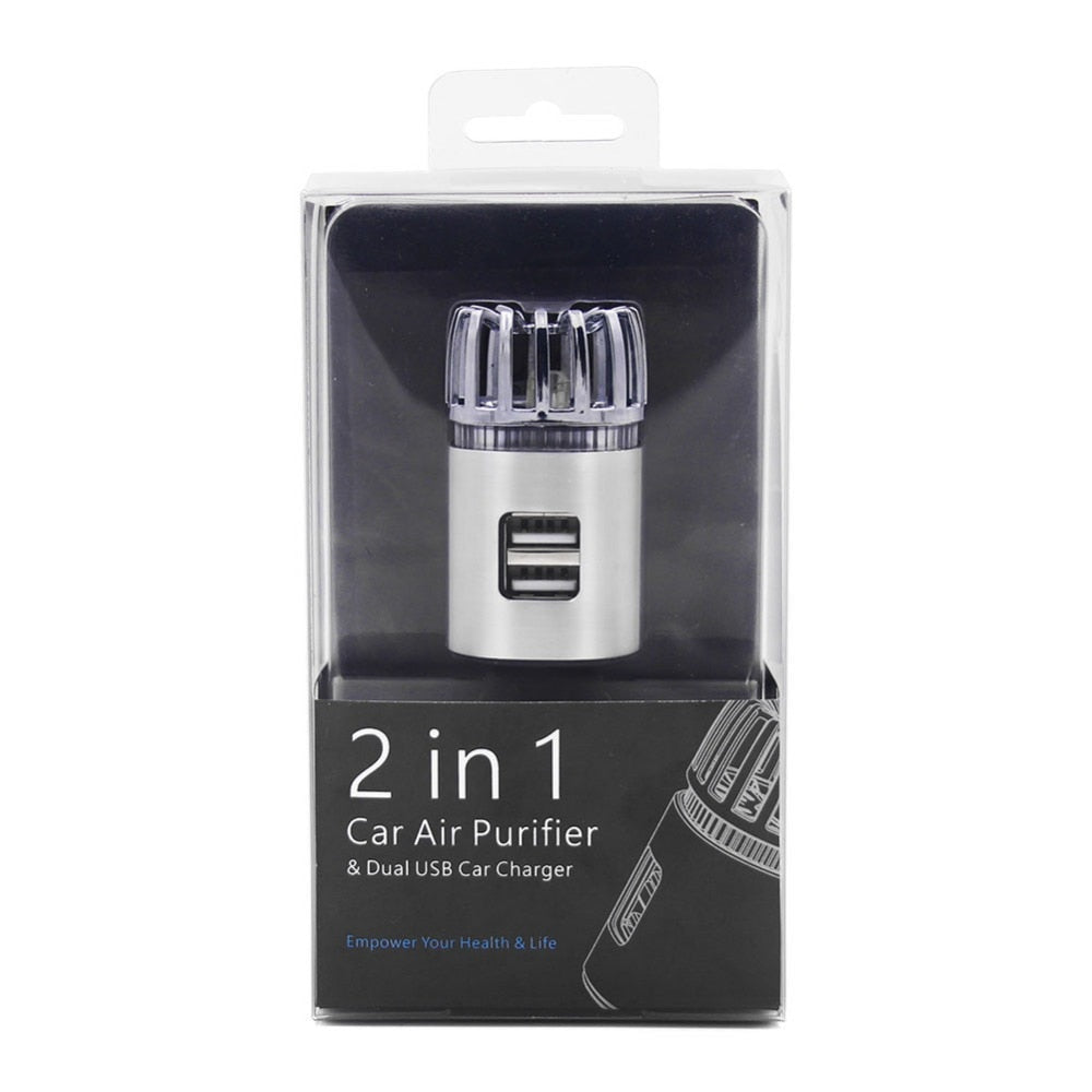 Car Air Purifier with Dual USB Charging Port