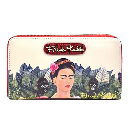 Authentic Frida Kahlo Jungle Series Double Zipper Wristlet Wallet